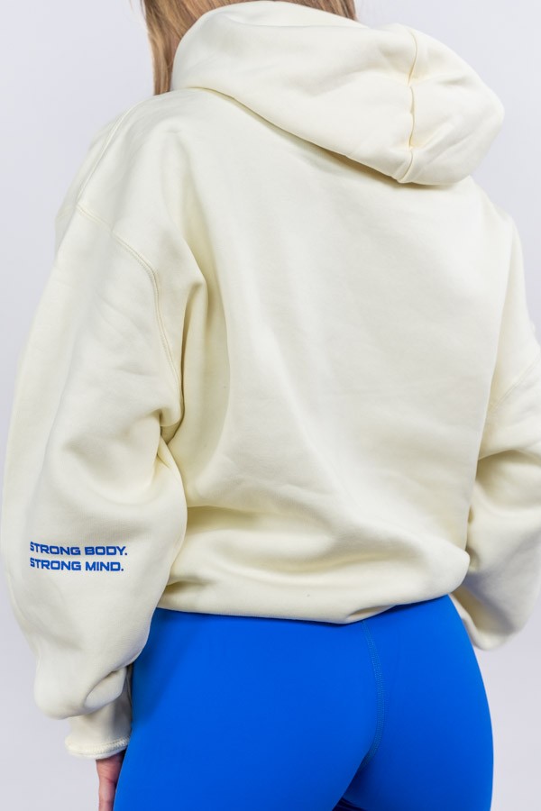 Oversized store slogan hoodie